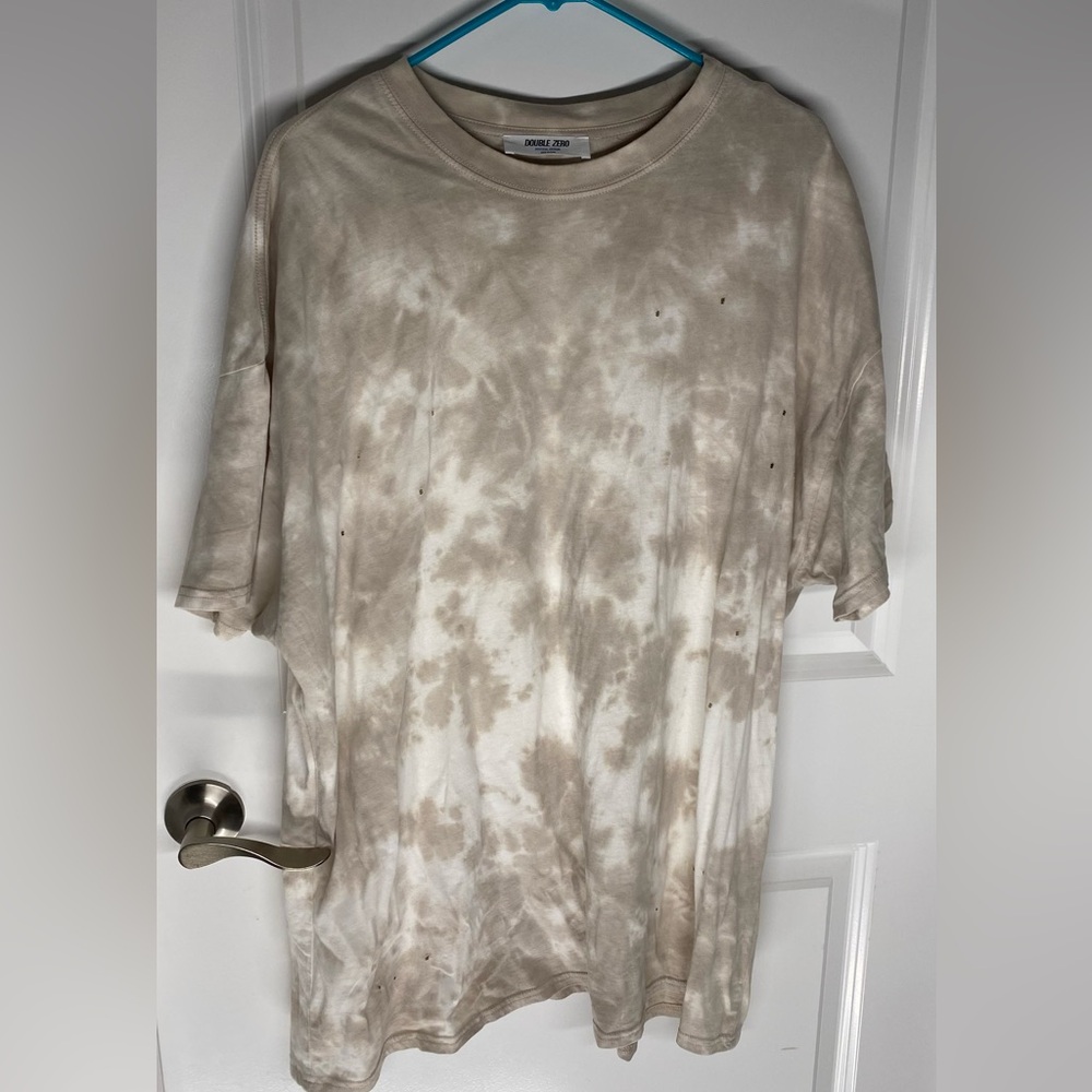 Double Zero Men's Cream Tie-Dye Tee